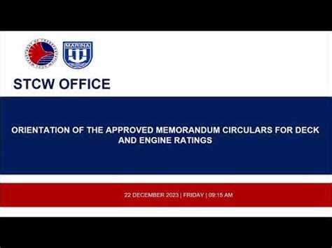 MARINA DECK & ENGINE Ratings COP Revised Memo Circular 2023 (R.